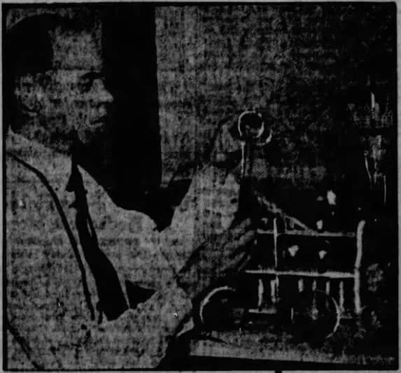 Luke S. May in the Lab in a photo from 1921