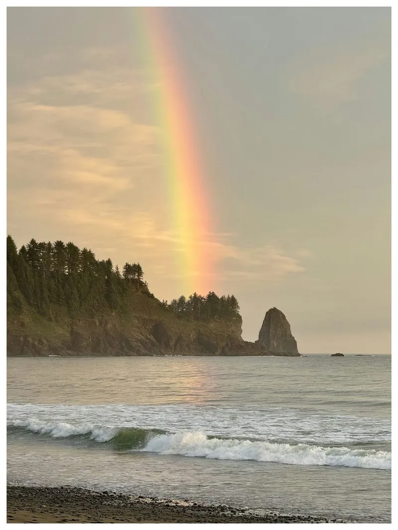 Rainbow over Pacific at First Beach, La Push, Washington - 28 June 2024 - Photo Copyright © 2024 Eph Baum